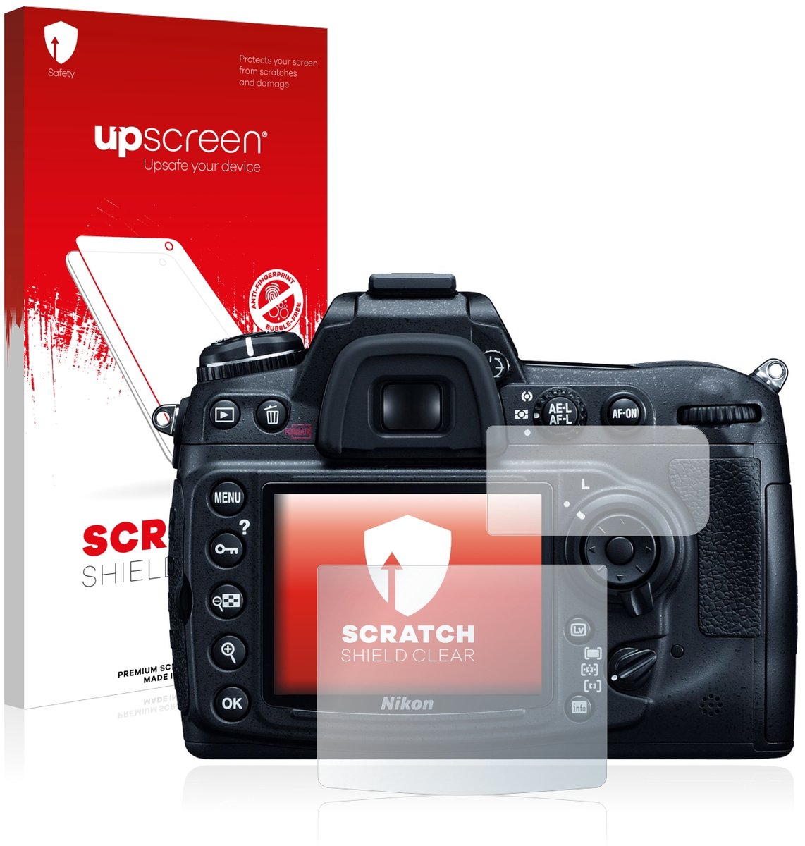 upscreen - Screenprotector voor Nikon D300 - Folie Beschermfolie transparant