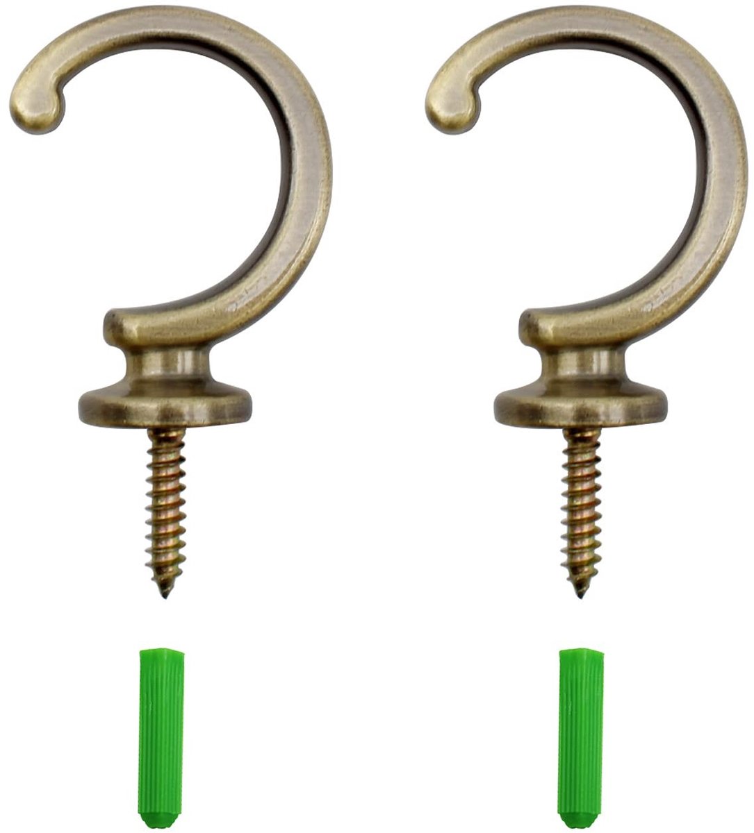 Dailygoods - Cosensi - Dailygoods - Dailygoody - Tie Back Haken - Messing Gordijn Tiebacks - Duurzaam en Elegant - Bronzen Afwerking - Geschikt voor Raam en Douchegordijnen