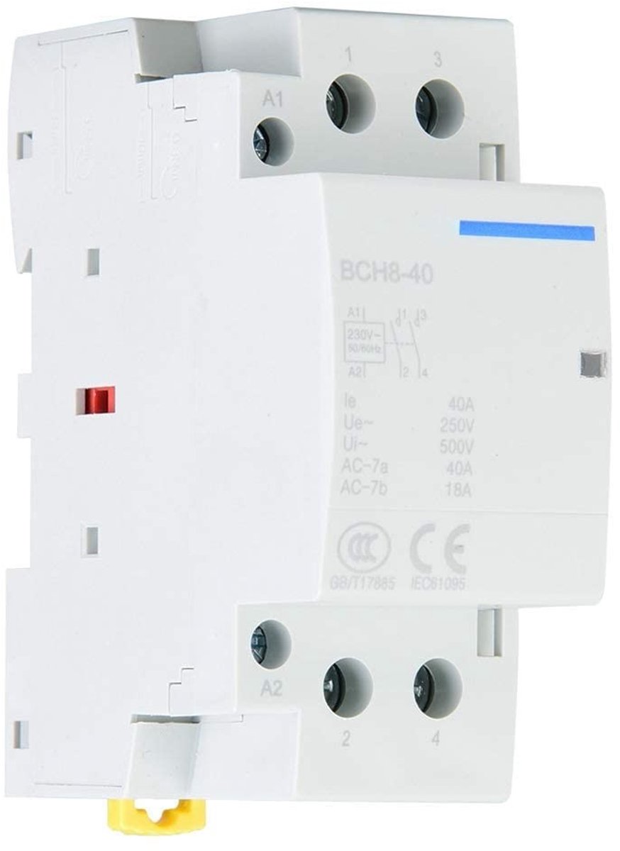 Dailygoods - Dailygoody - Schakelaar 40 A - Vermogensschakelaar - Betrouwbaar en duurzaam - Compact formaat - Voor elektrische besturing - Geschikt voor DIN-railmo