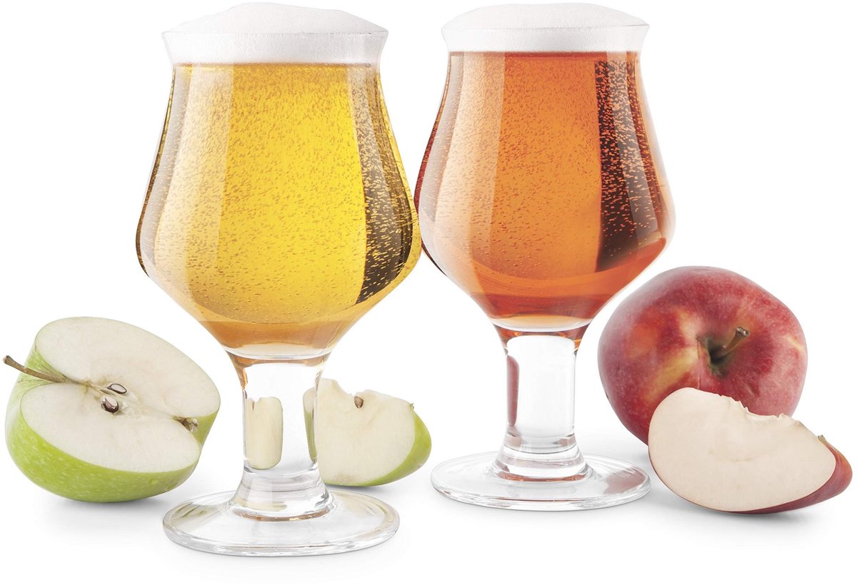 Dailygoods - Dailygoody - Cider-glazen - Set van 2 - 475ml - V-vormige glazen - Voor koude dranken - Ideaal voor volwassenen - Perfect voor wijnproeverijen
