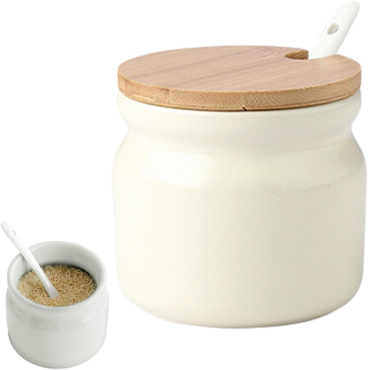 Dailygoods - Keramische Suikerpot met Deksel en Lepel