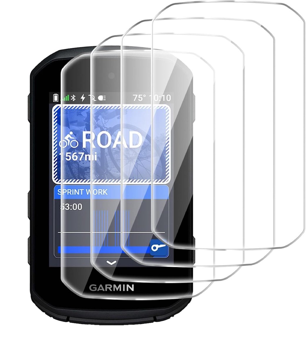 Dailygoods - HD Displaybeschermfolie voor Garmin Edge 550, 4 Stuks