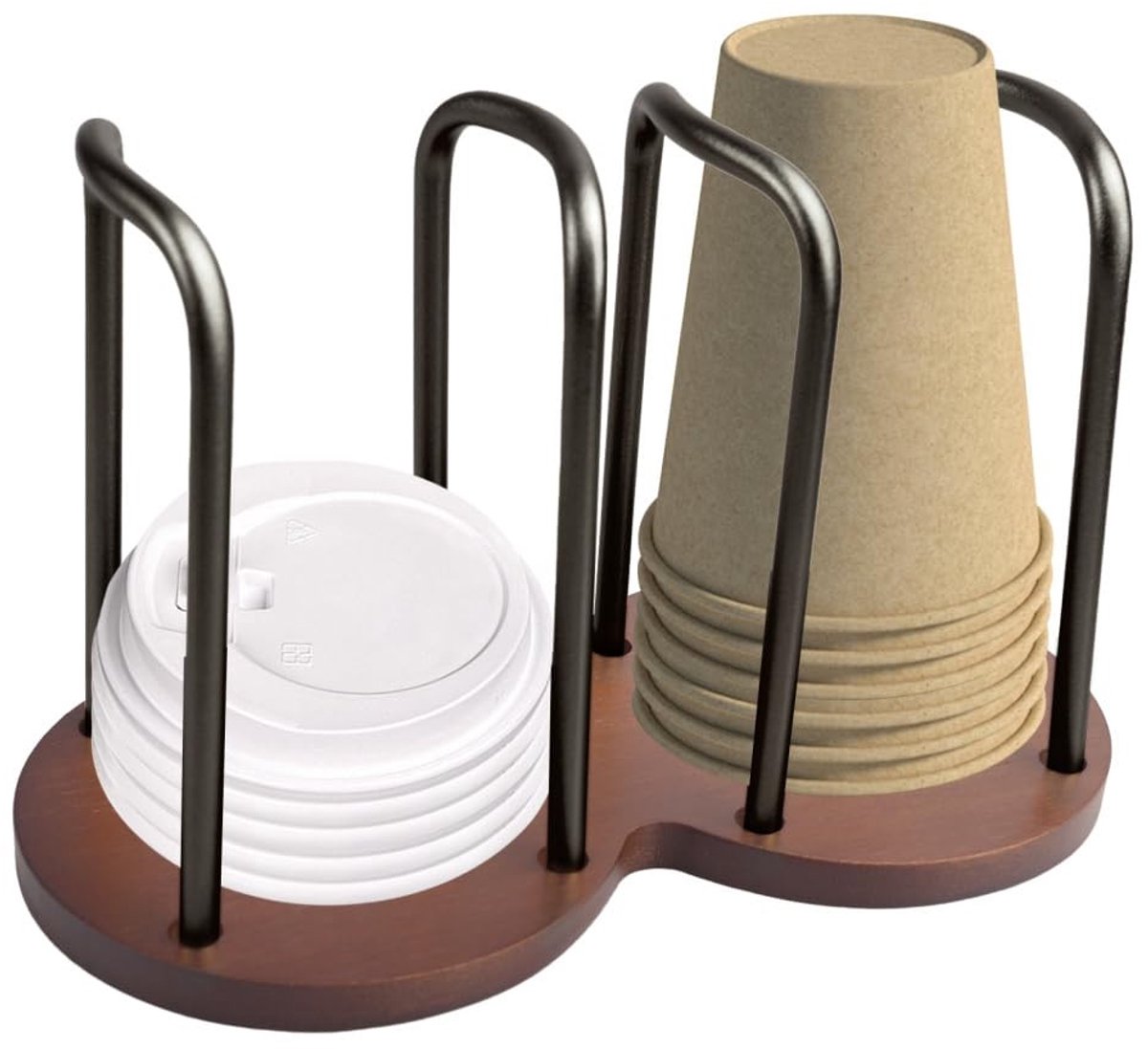Dailygoods - Papieren Bekerdispenser met 2 Compartimenten