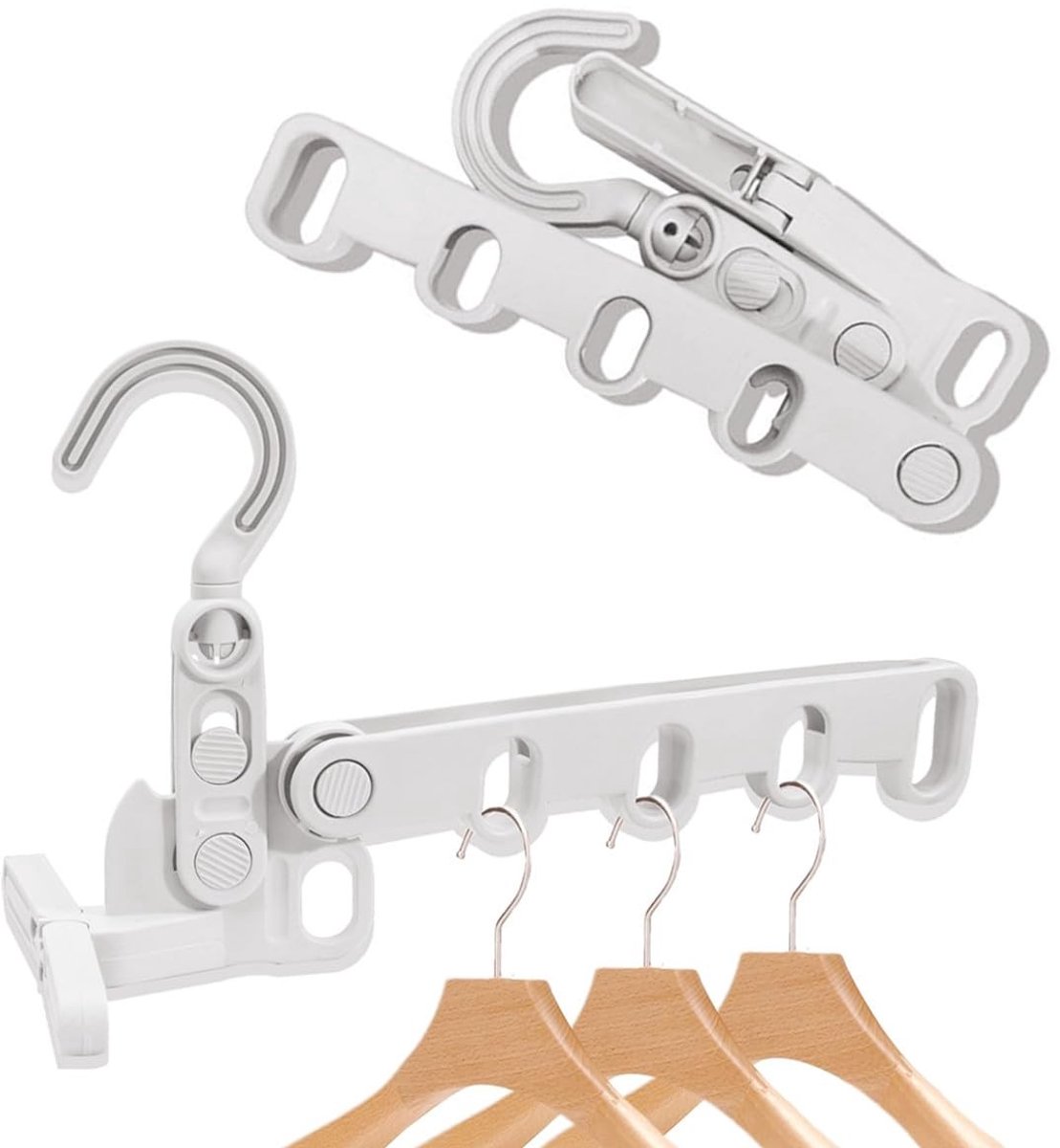 Dailygoods - Set van 2 Opvouwbare Kledinghangers voor Binnen