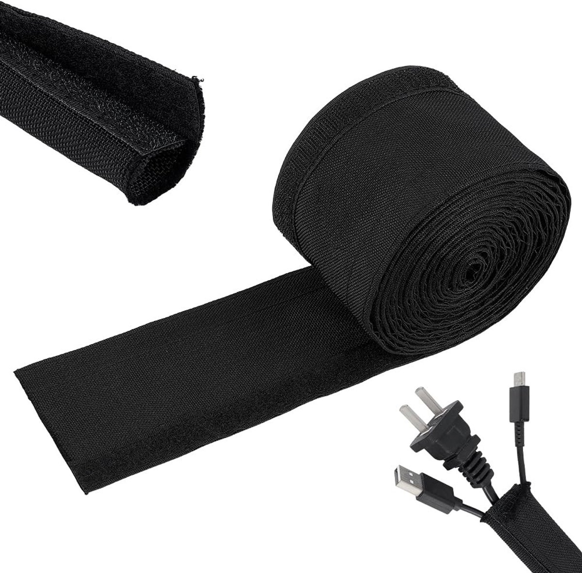 Dailygoods - Klittenband Kabelhoes 400 x 8,4 cm voor Snoerorganisatie