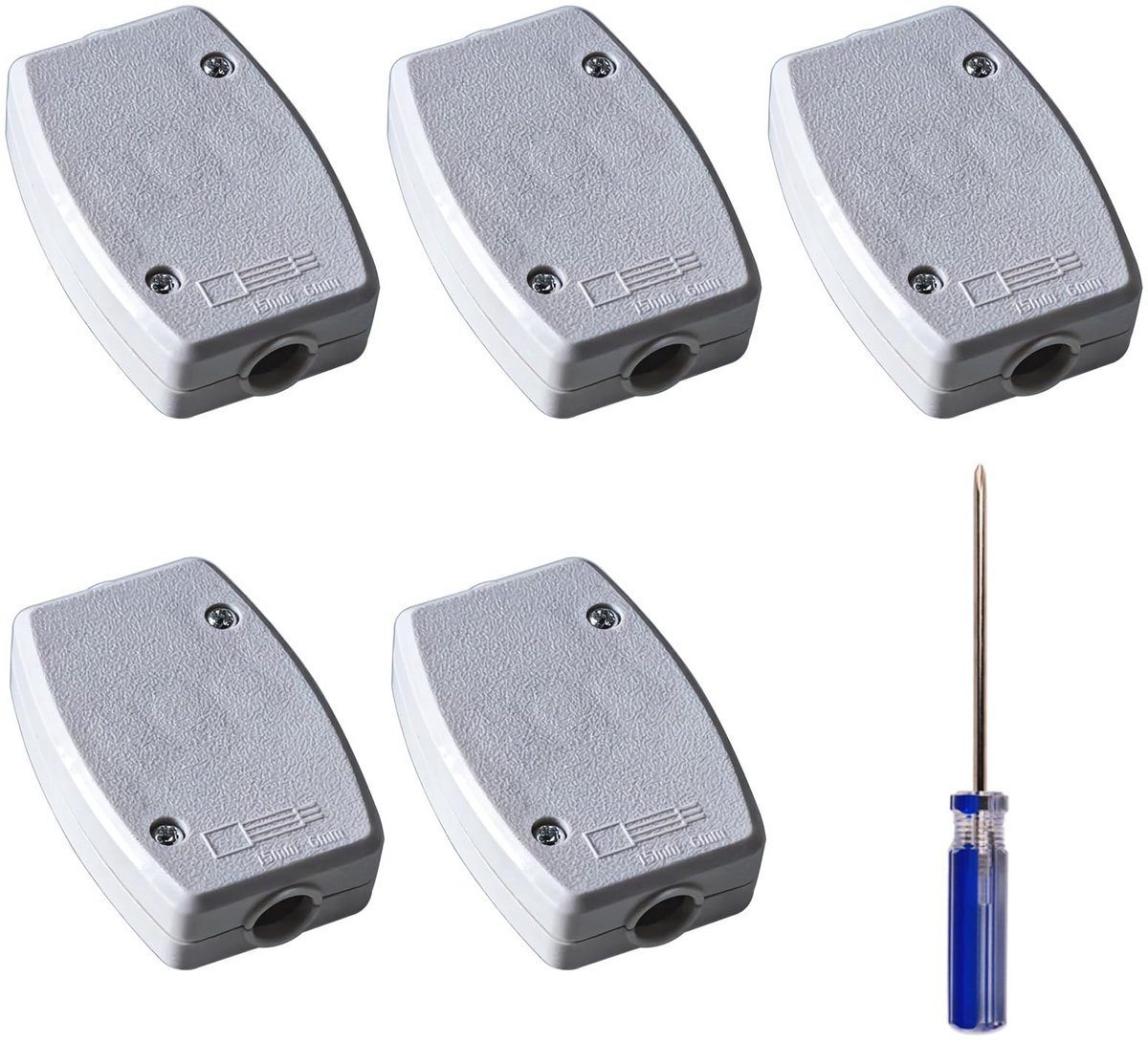 Dailygoods - Aansluitdoos voor Elektriciteit met 3 Polen, 5 Stuks