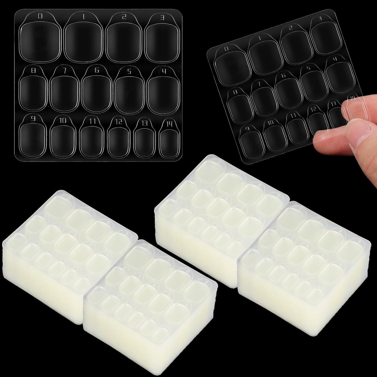 Dailygoods - 600 Stuks Transparante Nagellijmpads voor Manicure