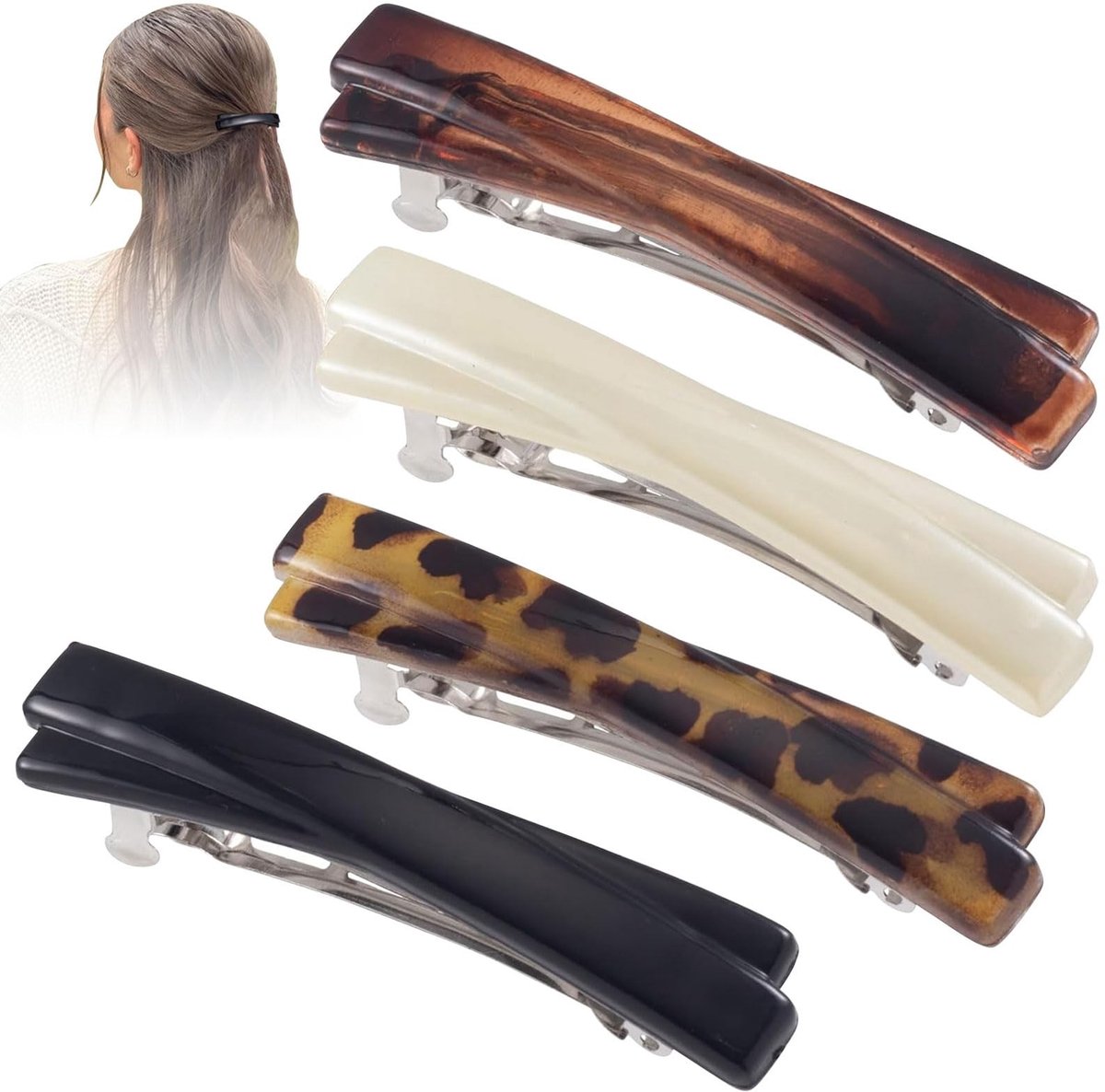 Dailygoods - Set van 4 Franse Haarspelden voor Dames