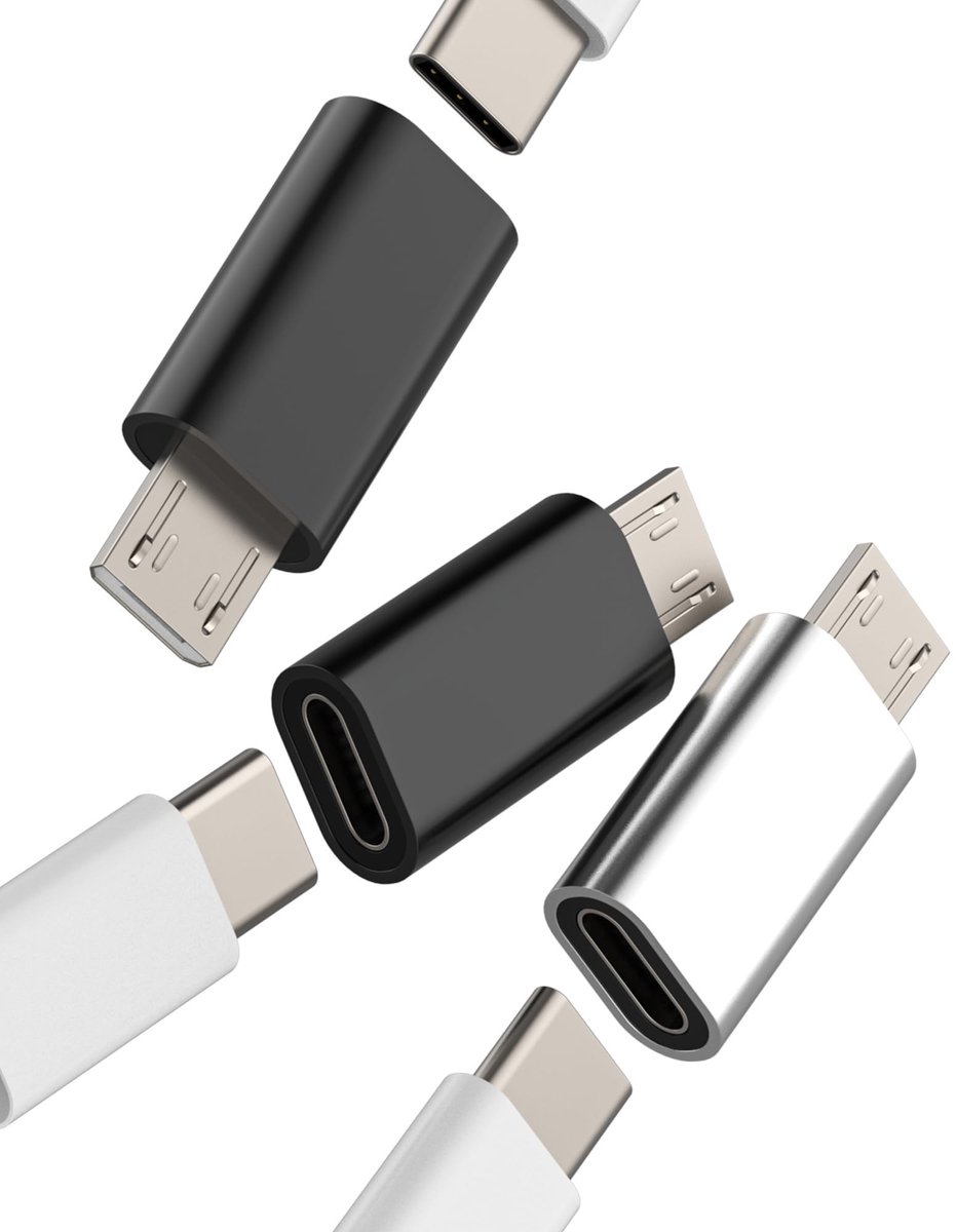 Dailygoods - USB-C naar Micro USB Adapter Set van 3