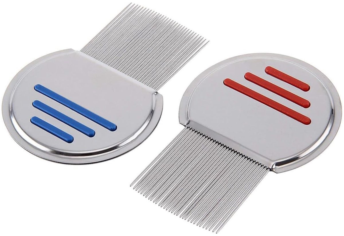 Dailygoods - 2 Stuks Roestvrijstalen Luizenkammen voor Hoofdluisbehandeling