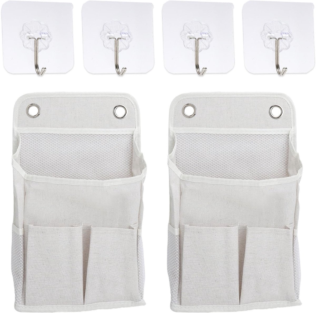 Dailygoods - 2 Stuks Hangorganizer met 4 Haken voor Badkamer en Keuken