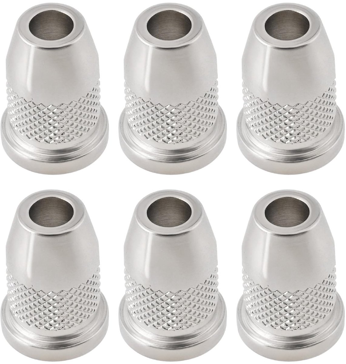 Dailygoods - Set van 6 Gitaar String Ferrules voor Elektrische Gitaar - Chroom