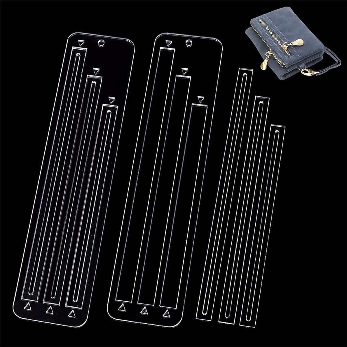 Dailygoods - Cosensi - Dailygoods - Set van 6 Acryl Rits Sjablonen voor DIY Naaiprojecten