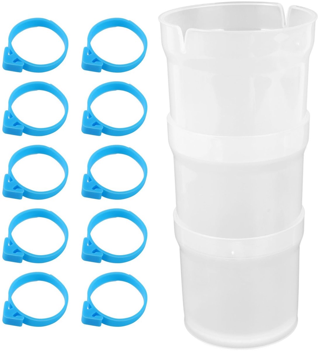 Dailygoods - Spuitzakhouder met 10 Siliconen Sluitringen voor Taartdecoratie
