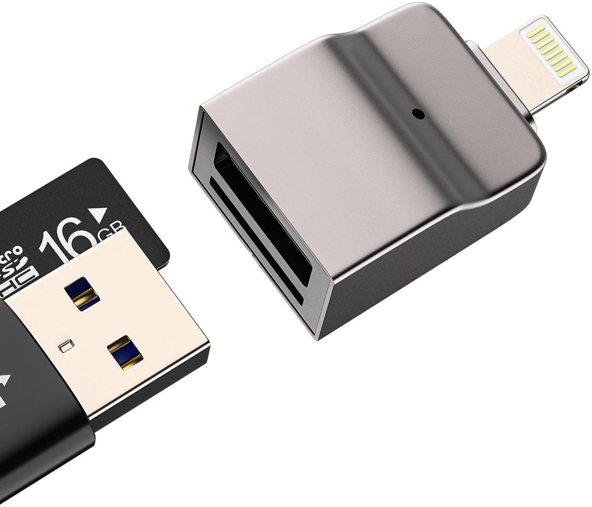 Dailygoods - 2-in-1 Lightning naar USB Adapter met Micro-SD-kaartlezer