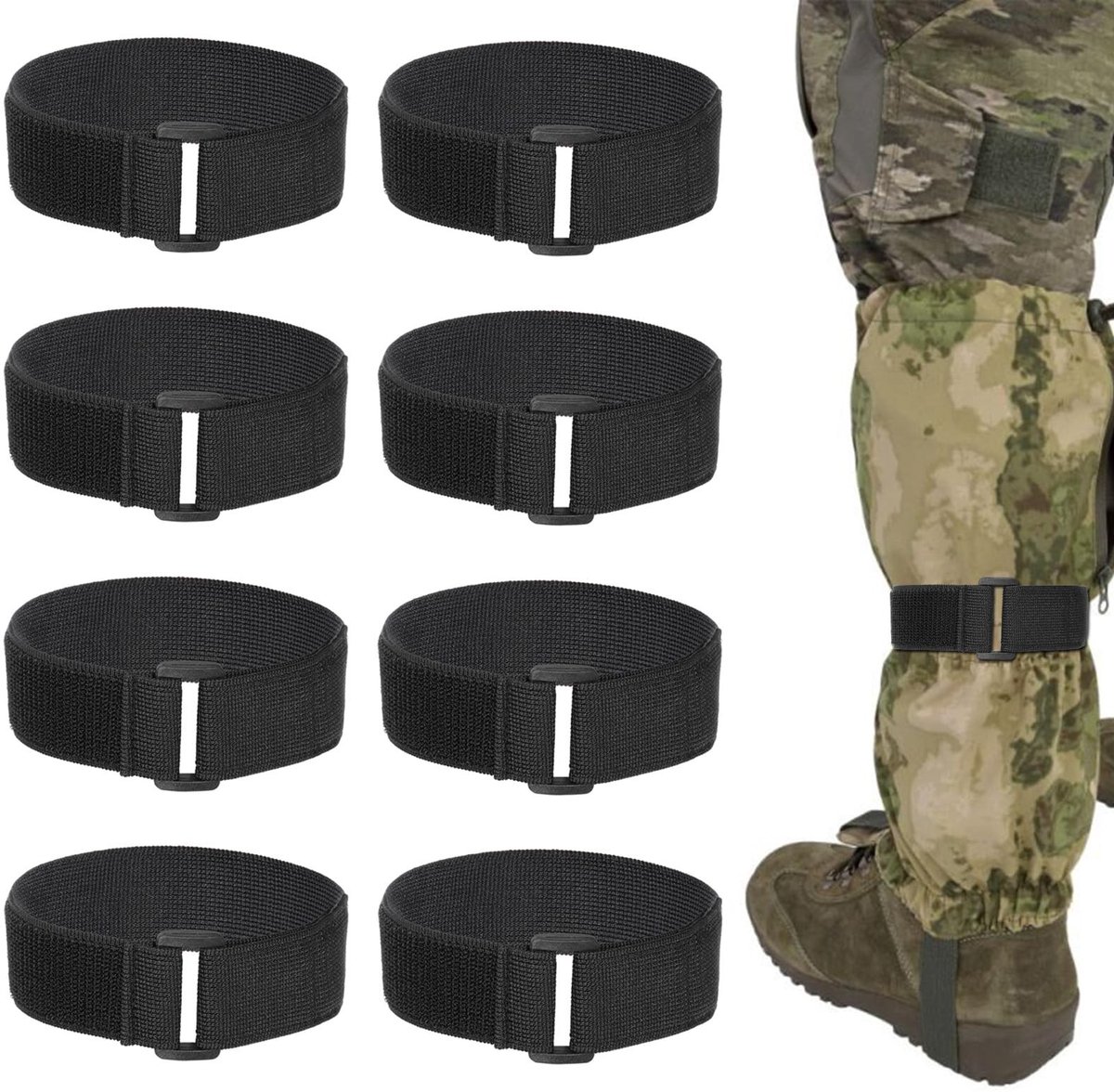 Dailygoods - Set van 8 Elastische Broekklemmen voor Outdoor Activiteiten