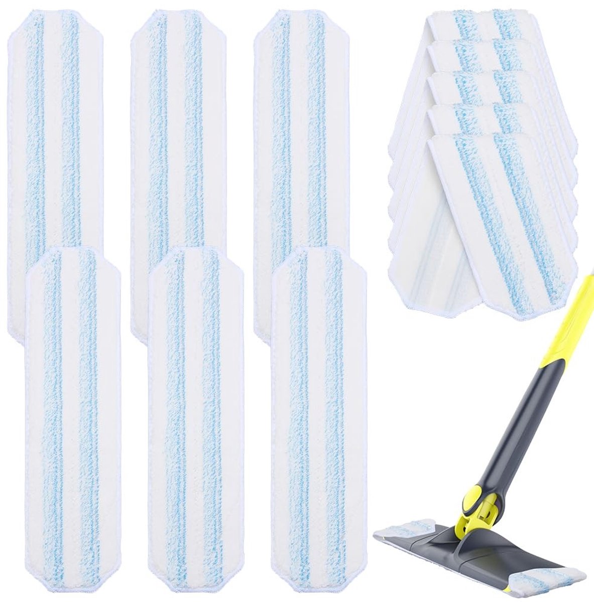 Dailygoods - Set van 12 Reservepads voor Dweil van Microvezel