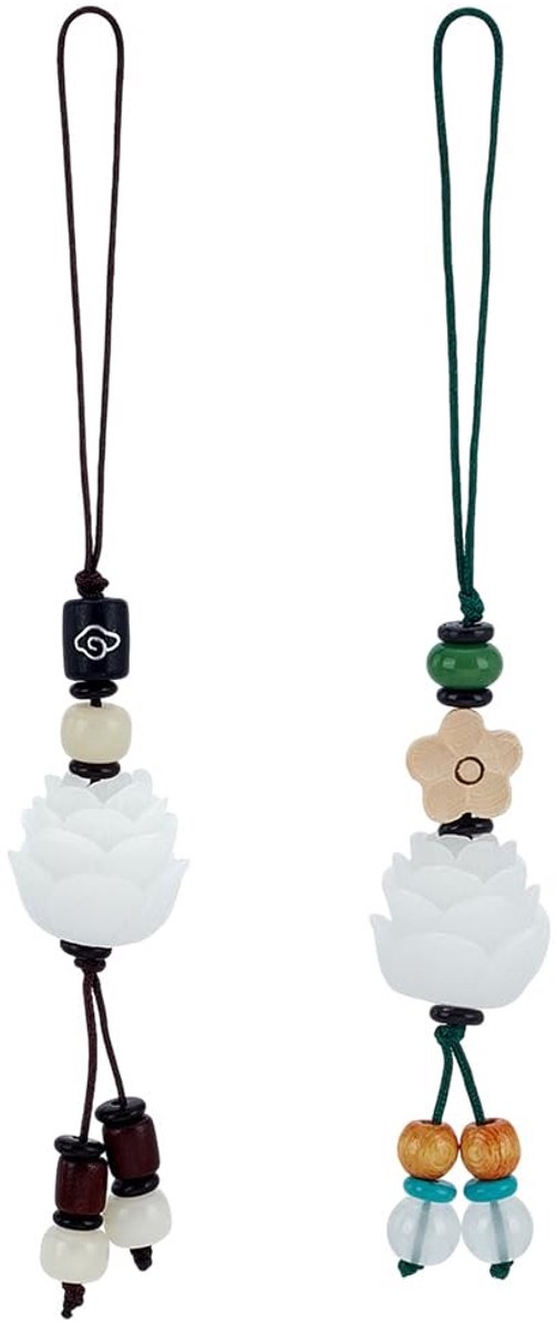 Dailygoods - 2 Stuks Hars Lotus Bloem Telefoon Charm 13.5x2cm