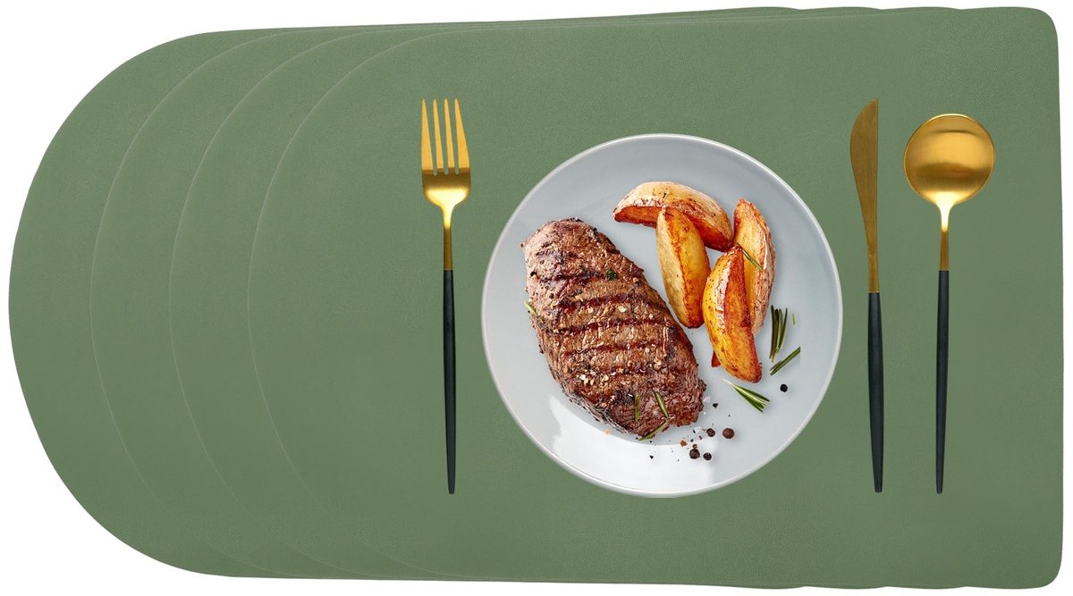 Dailygoods - Set van 4 Wasbare Dubbelzijdige Placemats