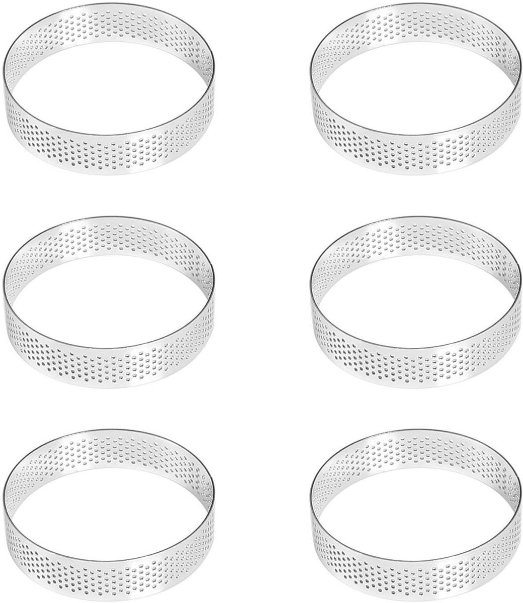 Dailygoods - Set van 6 Roestvrijstalen Bakringen voor Desserts