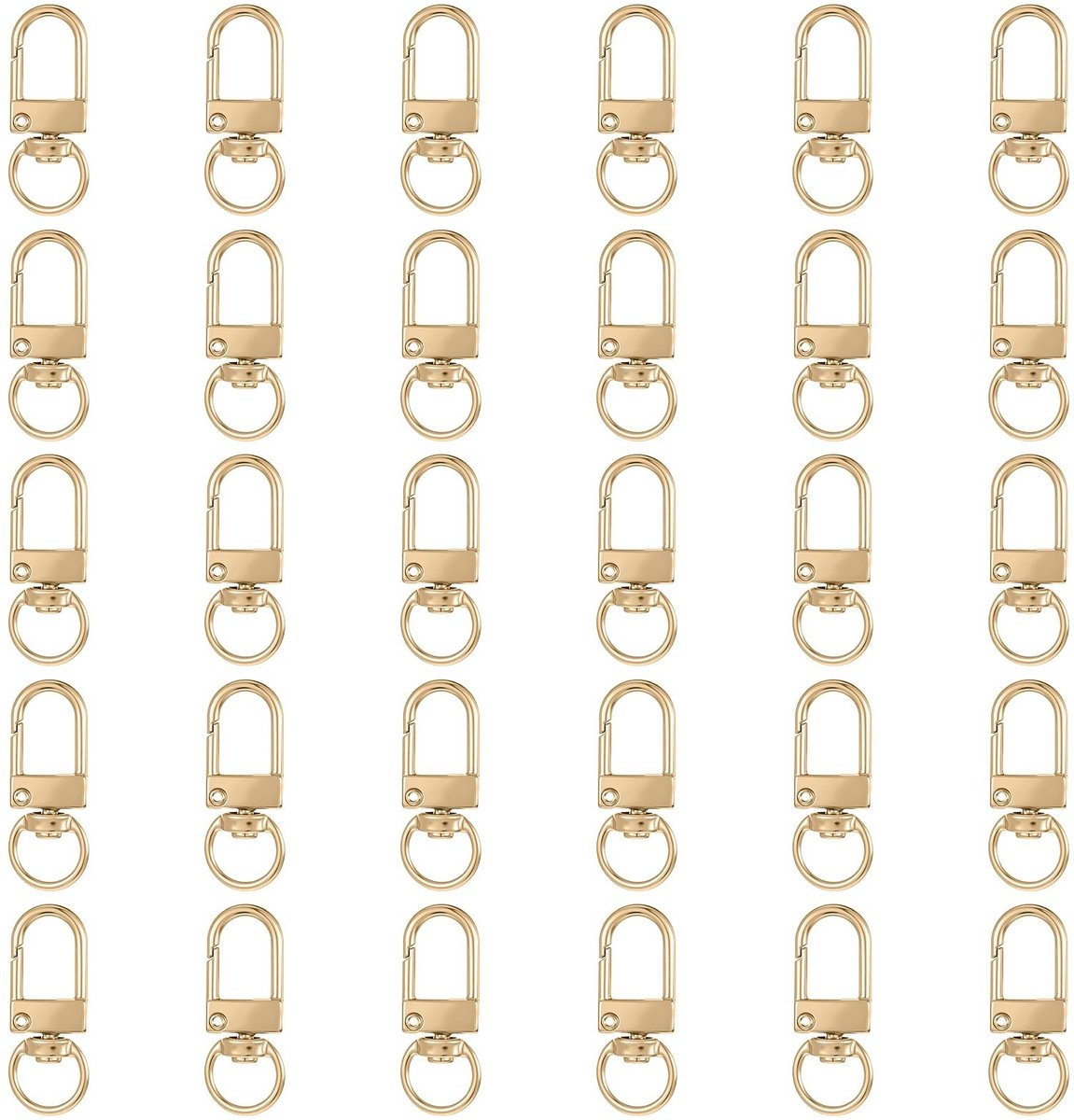 Dailygoods - 30 Stuks Gouden Karabijnhaken voor Knutselen