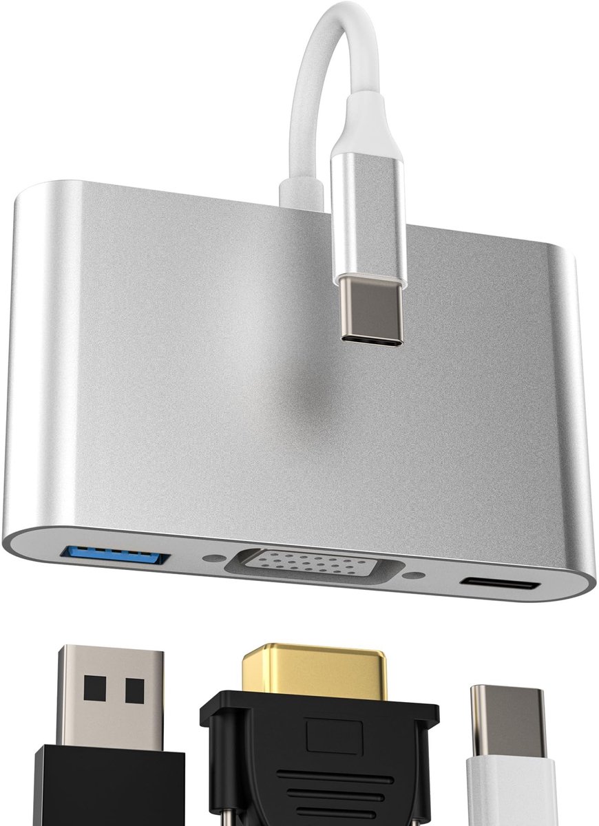 Dailygoods - USB C USB Hub VGA-Kabel (3-in-1) Adapter