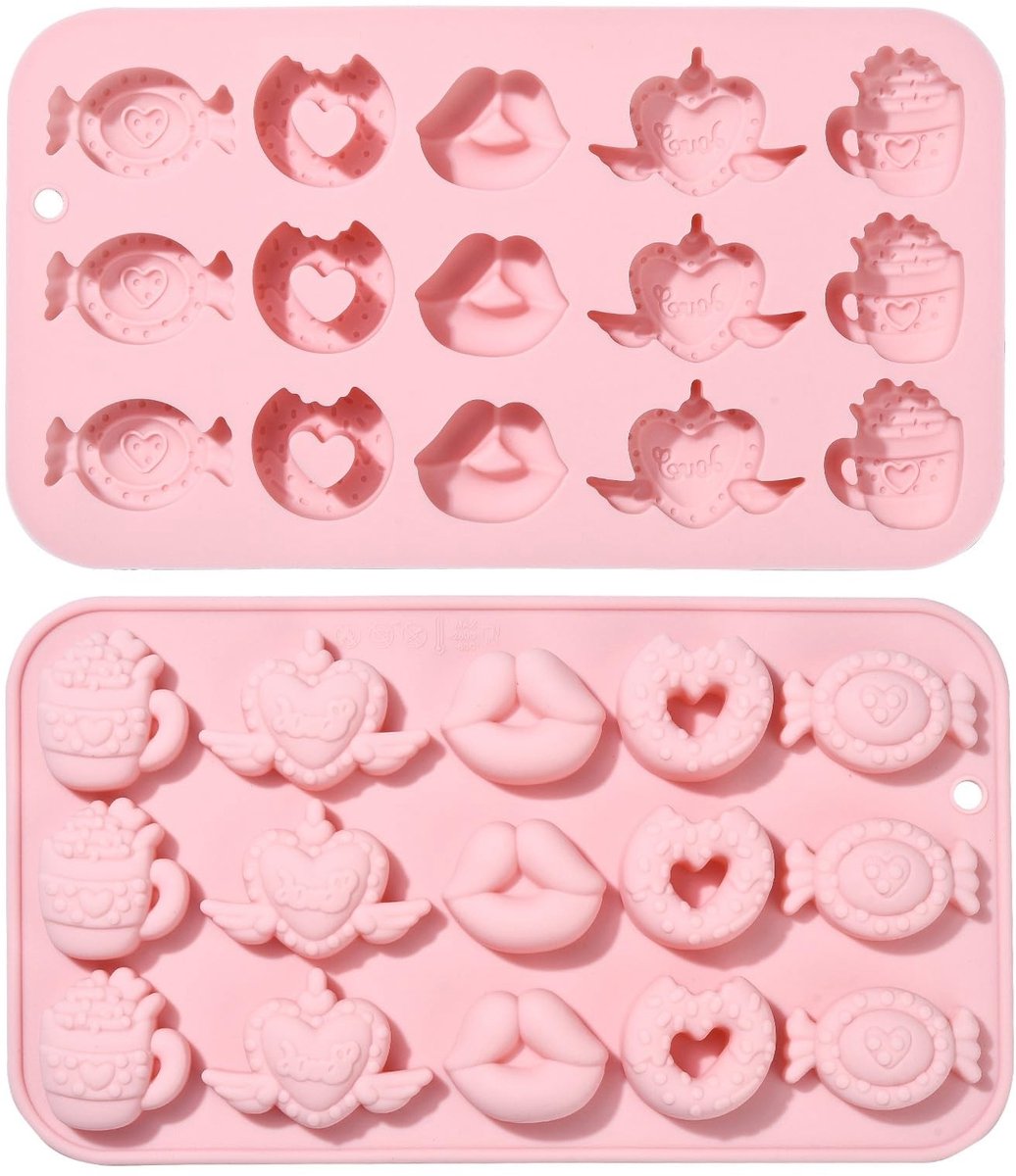 Dailygoods - Set van 2 Siliconen Hart Mallen voor Desserts