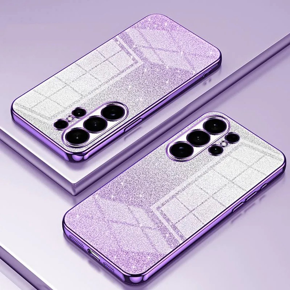 Hoesje geschikt voor Samsung Galaxy S26 Ultra - Phonesta Crystal Sparkle Glitter Silicone Back Cover - Paars