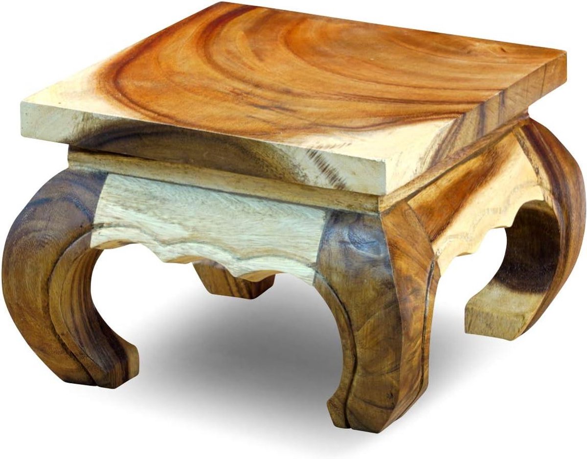 Kinaree Opium table medium - 30 cm acacia solid wood table - Suar wooden flower stand - side table