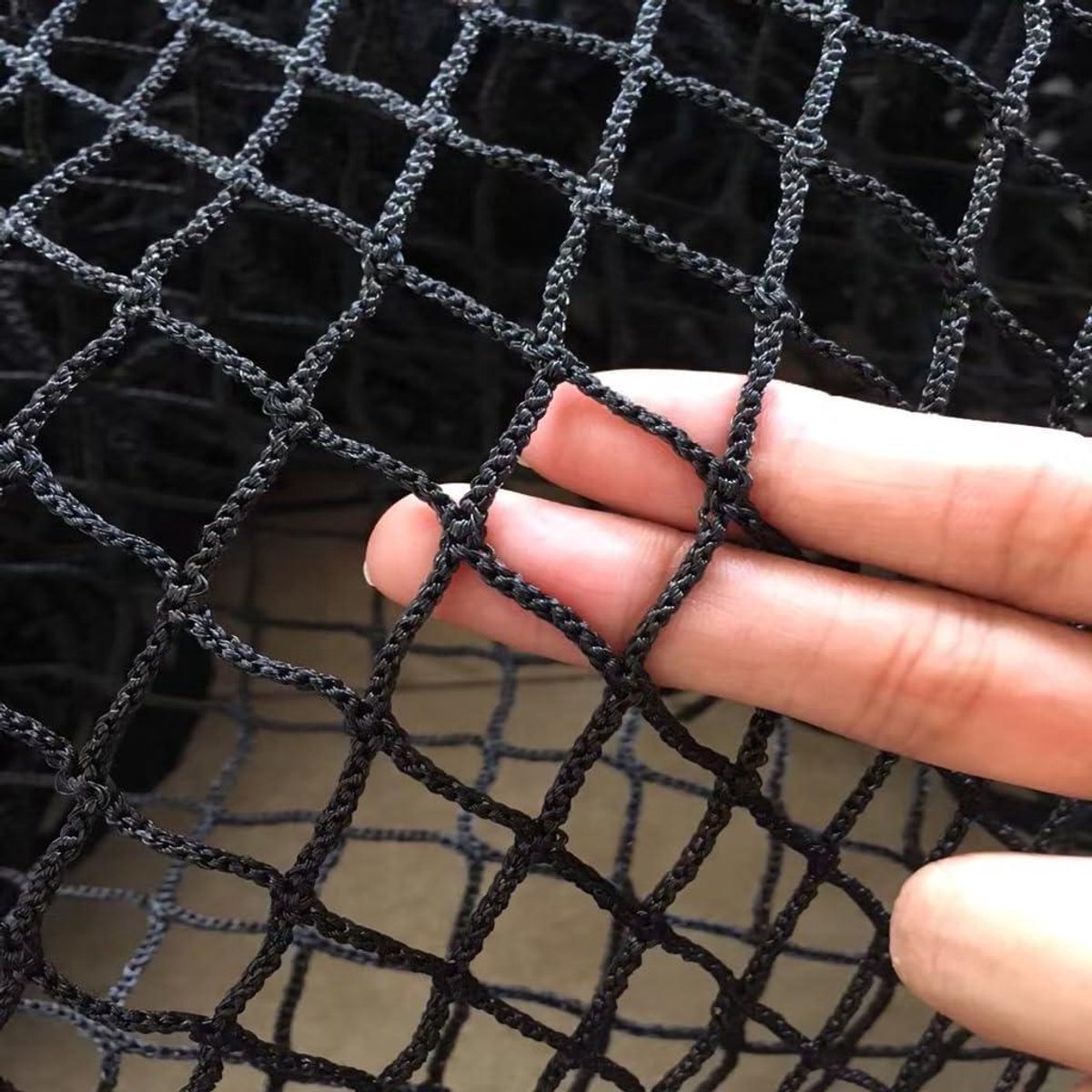 Veiligheidsnet - Beschermnet Hekwerk - Kinderen en huisdieren - Knooploze Weeftechniek - 3x3 Meter - Zwart
