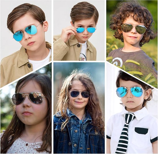 Aviator Kinder Zonnebril - Pilotenbril Jongens Meisjes - Bescherming Tegen Zonlicht - Gepolariseerde UV400 Lens - 21.5 x 11.4 cm van Aviator — afbeelding 5