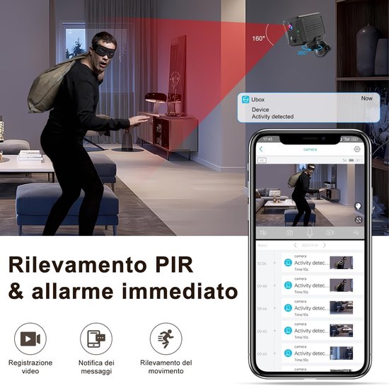 Beveiligingscamera Binnen - Mini Camera - Thuisbewaking - 4G LTE Simkaart - 160 Graden Hoek - Zwart — afbeelding 5