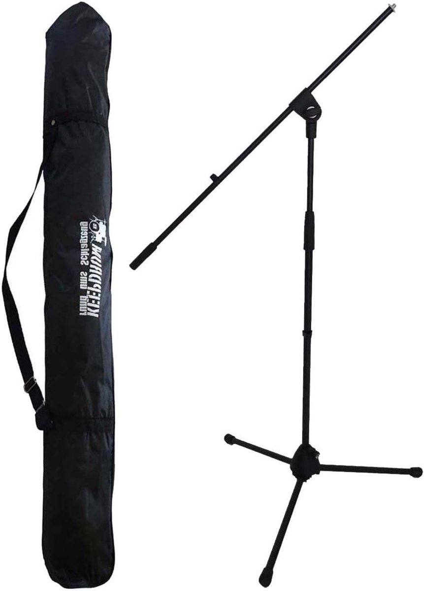 Microfoonstandaard - Galgenstatief - Muziek Opnemen - Compact Opvouwbaar - 845-1475mm Hoogte - Zwart