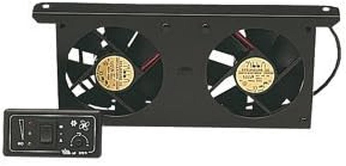 Koelkast Ventilator - Ventilator Module - Koelkast Temperatuur - Dubbele Ventilator - 250 x 100 x 28 mm - Grijs