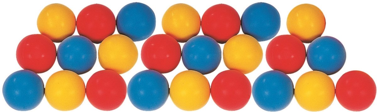 Megaform zachte foam ballen speelset 24 stuks 7cm kleurrijk.