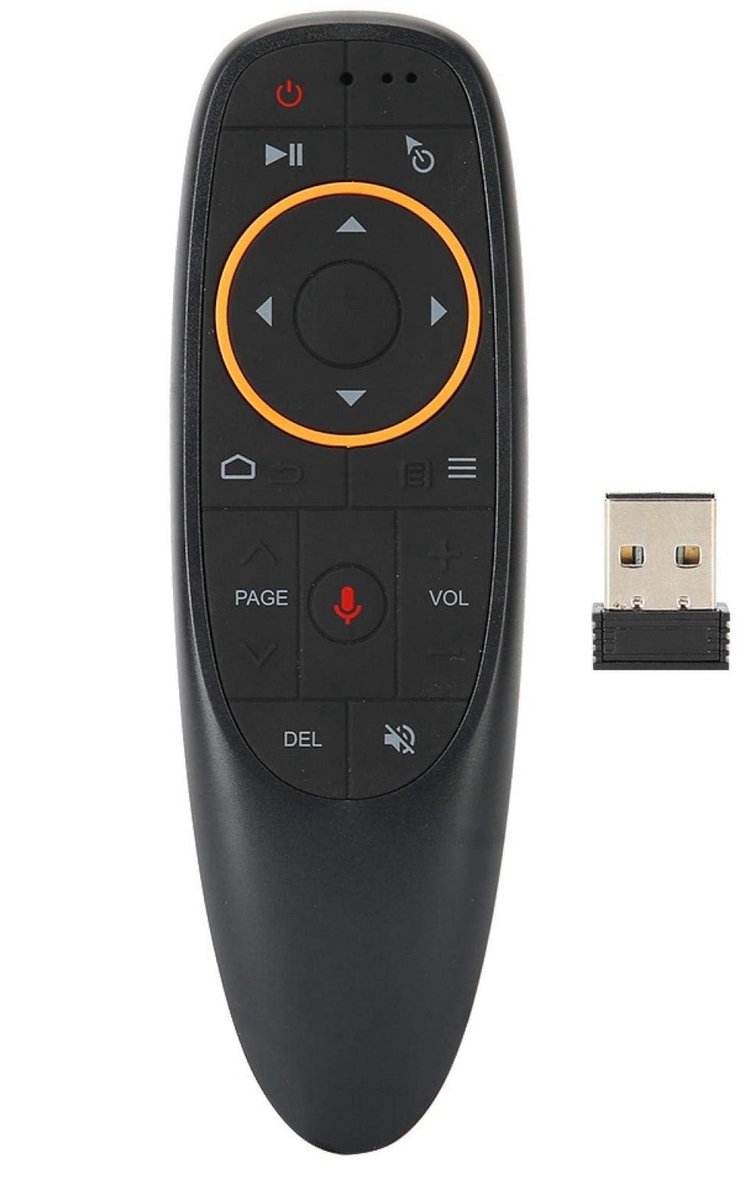 Draadloze 2.4G Voice Remote Control Air Mouse met Gyroscoop voor TV Box en PC - Zwart