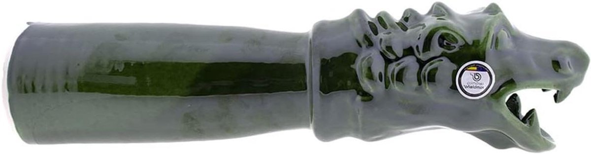 Keramische Gargoyle - Dakafvoer Decoratie - Dak Beschermen - Ambachtelijk Gemaakt - 38 x 8 x 11 cm - Kopergroen