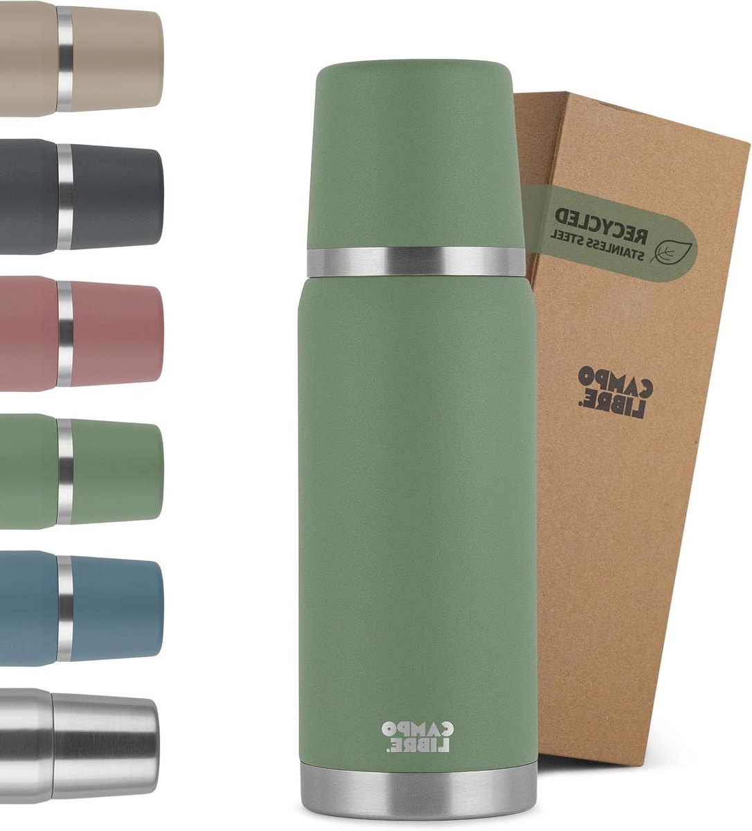 Thermosfles - Isolatie fles - Warme dranken - 24 uur warm - 750 ml - Mosgroen