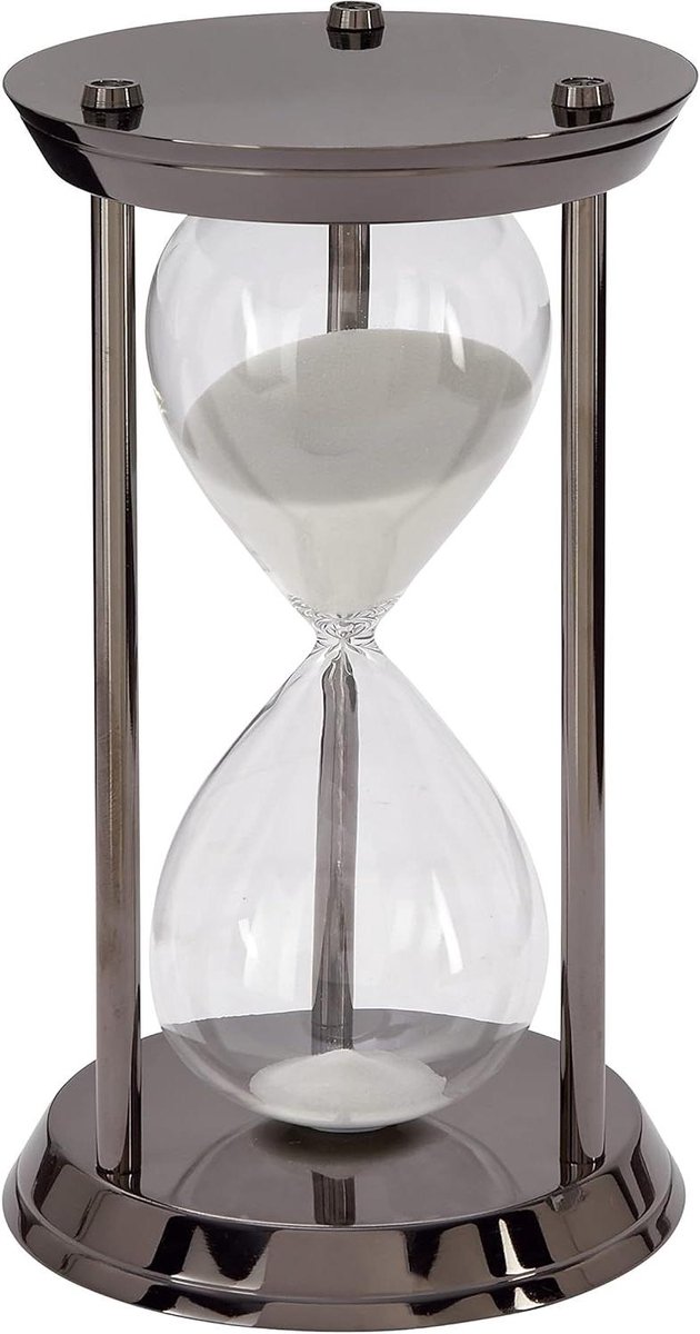 Zandloper - Keukentimer - Tijdmeting - Elegant Design - 12 x 7 Inch - Zwart