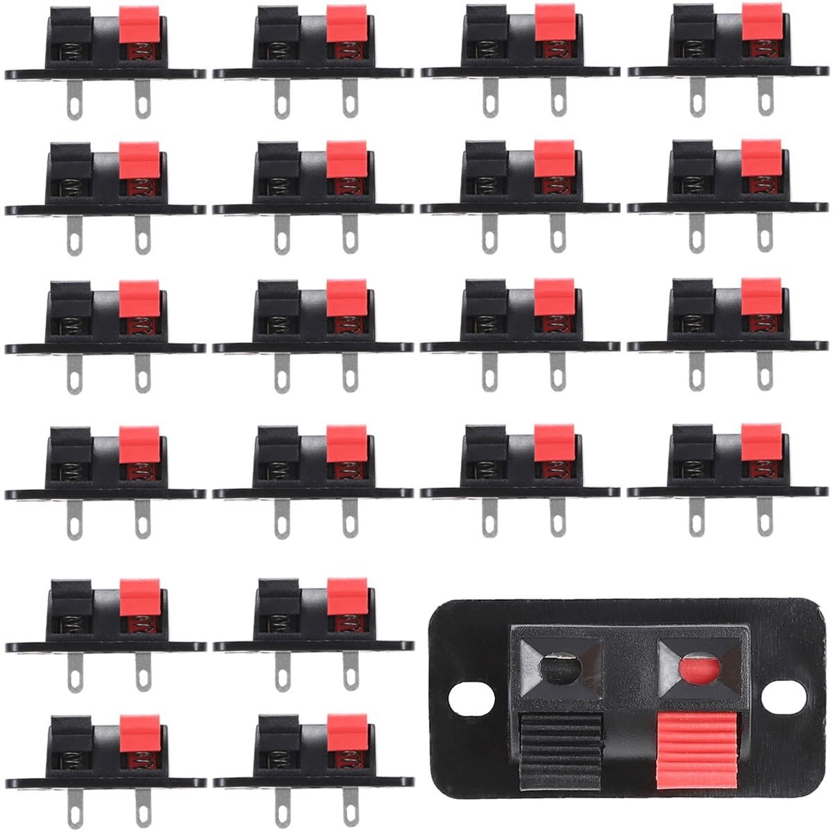 Allecto - 20 Stuks 2-Weg Speaker Terminal Block - Klemverbinder voor luidsprekers
