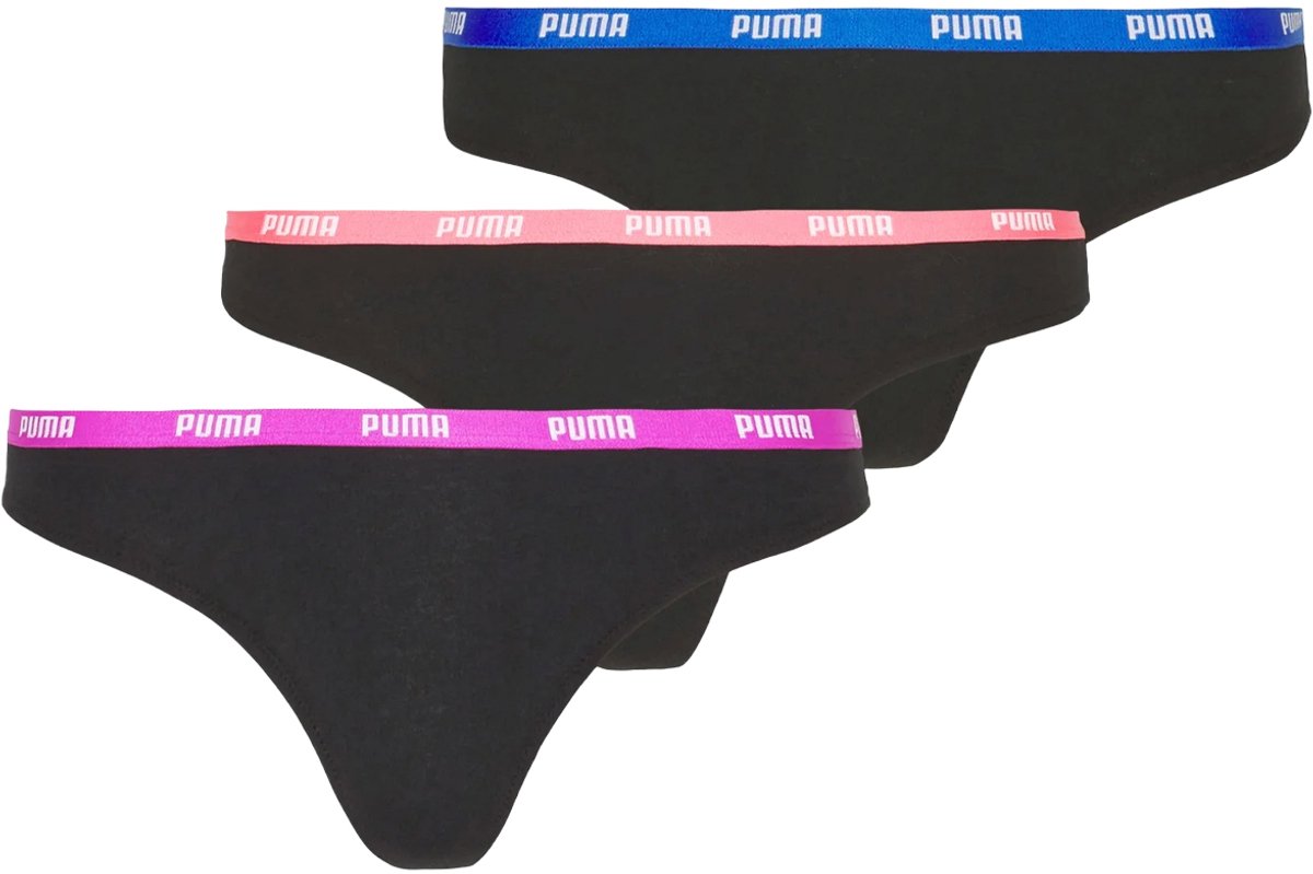 Puma String - 3 Pack - Maat XL - Roze / Orchidee / Blauw - Dames Slips