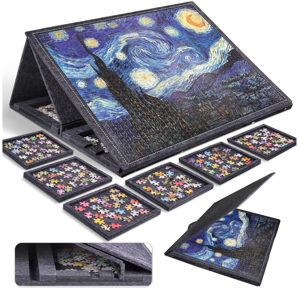 MMP® Puzzeltafel - Puzzel - Zwart - 75cm x 55cm x 4cm