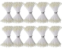 Kunstbloem Meeldraden - Mini Bloem Pistils - Feestdecoratie Knutselen - Dubbele Parel Vorm - 1 mm - Crèmekleurig