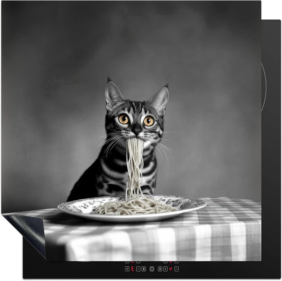 Inductie Beschermer - Kookplaat Afdekplaat - Keuken Werkruimte - Unieke Foto Print - 78x78 cm - Zwart Wit