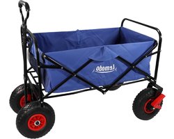 LEMODO Bolderkar, opvouwbaar, blauw, handwagen met luchtbanden, ladderwagen met 120 kg draagkracht, vouwbolderkar met 2 remmen, transportwagen voor honden, gebruiksvoorwerpen en bagage