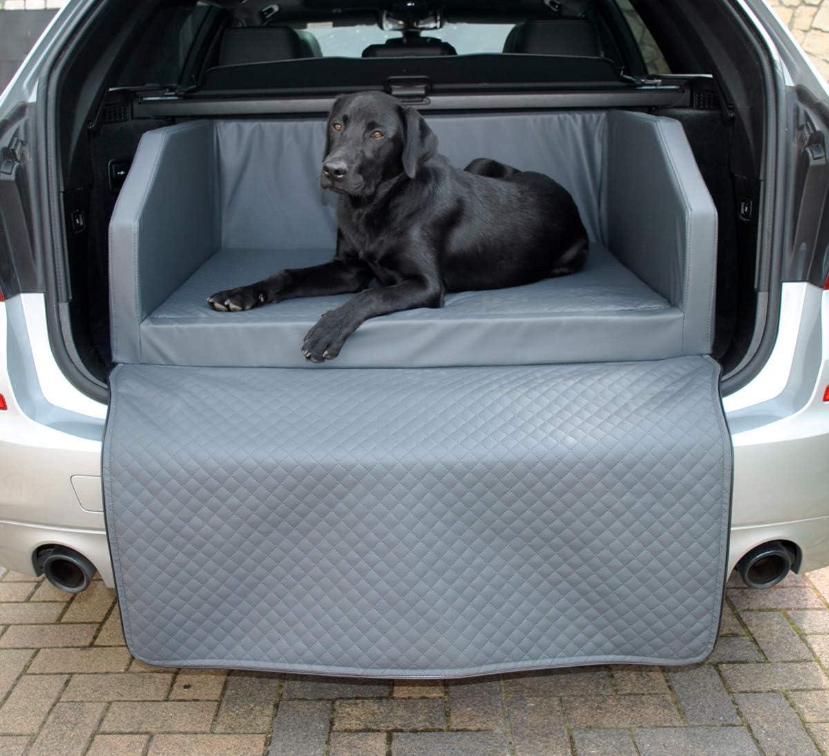 Hondenbed XL - Hondenmand auto - Reizen met hond - Robuust kunstleer - 110x90x38 cm - Grijs