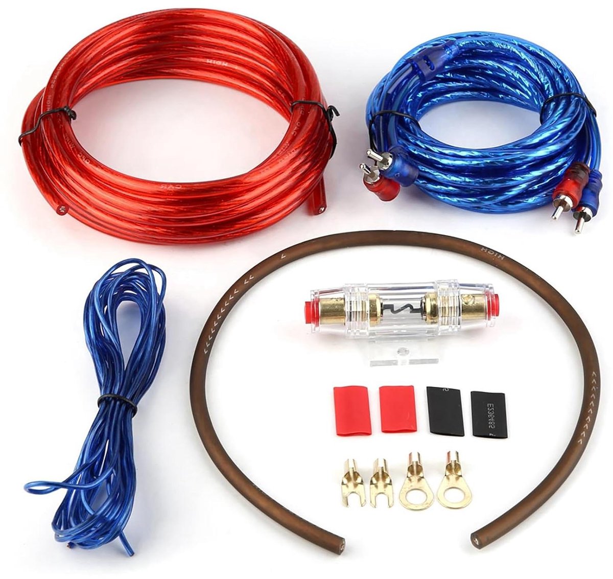Versterker Bedradingsset - Audio Kabelkit - Auto Geluid Installatie - Met Zekering - 30x20x5 cm