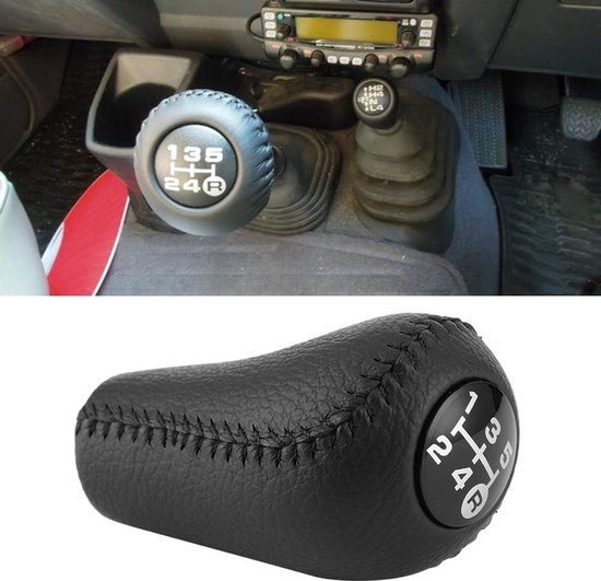 Schakelknop 5 Versnellingen - Pookknop Handbal - Auto Interieur - Hoogwaardig Leer - 136 Gram — afbeelding 3