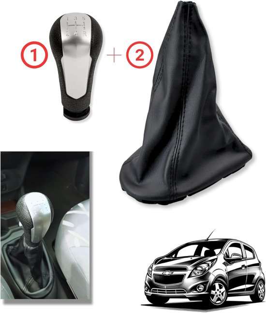 Schakelpook Set - Handmatige Versnellingspook - Auto Interieur Upgrade - 5 Versnellingen Achteruit - 30cm Hoogte - Zilver — afbeelding 4