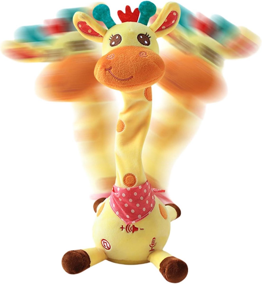 Muzikale Giraf Pluche - Dansend Dier Speelgoed - Kinderen Amuseren - Herhaalt Geluid en Beweegt - 32 cm Hoog - Giraffe